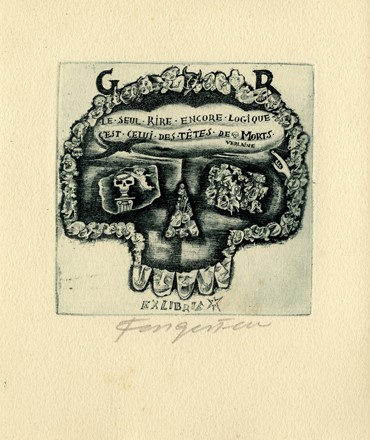  Michel Fingesten  (Buczkowitz, 1883 - Cerisano, 1943) : Lotto composto di 4 ex libris.  - Asta Stampe, disegni e dipinti antichi, moderni e contemporanei - Libreria Antiquaria Gonnelli - Casa d'Aste - Gonnelli Casa d'Aste