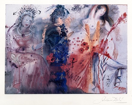  Salvador Dalì  (Figueres, 1904 - 1989) : Le 4 stagioni.  - Asta Stampe, disegni e dipinti antichi, moderni e contemporanei - Libreria Antiquaria Gonnelli - Casa d'Aste - Gonnelli Casa d'Aste
