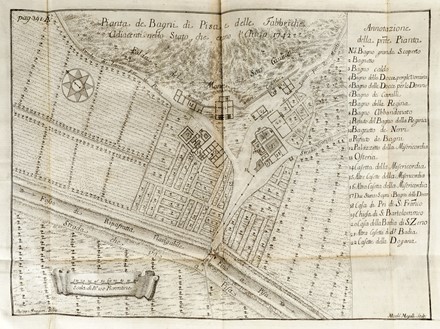  Cocchi Antonio : Dei Bagni di Pisa. Trattato.  Giuseppe Zocchi  (Firenze, 1717 - 1767), Giuseppe Ruggieri, Michele Piazzini, Bernardo Segni, Jacopo Nardi, Giuseppe Giusti  (Pistoia,, 1700 - Bologna,, ), Giuseppe Poggi  (1811 - 1901), Iacopo Riguccio Galluzzi  - Asta Libri, autografi e manoscritti [ASTA A TEMPO] - Libreria Antiquaria Gonnelli - Casa d'Aste - Gonnelli Casa d'Aste