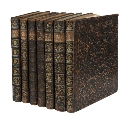  Baiardi Ottavio Antonio [e altri] : Antichità di Ercolano. Catalogo degli antichi monumenti; Le pitture antiche d'Ercolano. Tomo primo (-quarto); De' Bronzi d'Ercolano. Tomo primo (-secondo).  Filippo Morghen  (Firenze, 1730 - 1807), Pietro Campana  - Asta Libri, autografi e manoscritti - Libreria Antiquaria Gonnelli - Casa d'Aste - Gonnelli Casa d'Aste