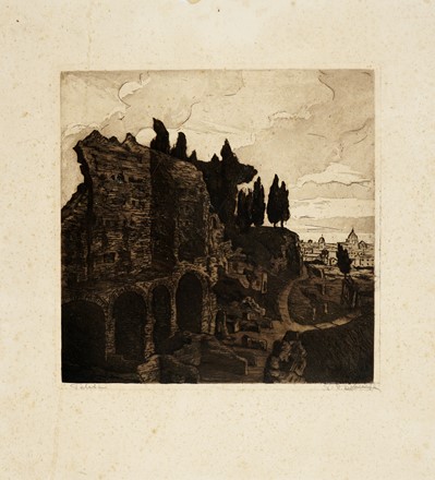  Luigi Bonazza  (Arco, 1877 - Trento, 1965) : Aeroplani Caproni.  Pietro D'Achiardi  (Pisa, 1879 - Roma, 1940), Gabriele D'Annunzio  (1863 - 1938)  - Asta Stampe, disegni e dipinti antichi, moderni e contemporanei - Libreria Antiquaria Gonnelli - Casa d'Aste - Gonnelli Casa d'Aste