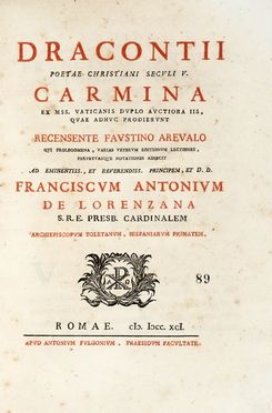  Dracontius Blossius Aemilius : Carmina ex mss. Vaticanis duplo auctiora iis, quae  [..]