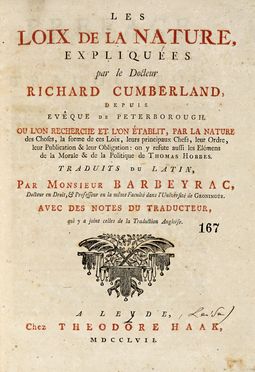  Cumberland Richard : Les Loix de la nature...  - Asta Libri, autografi e manoscritti  [..]