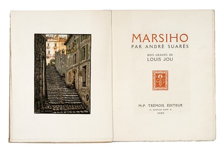  Suars Andr : Marsiho. Bois gravs de Louis Jou.  Louis Jou [pseud. di Luis Felipe-Vicente Jou i Senabre]  (Gracia-Barcellona, 1881 - Francia, 1968)  - Asta Libri, autografi e manoscritti - Libreria Antiquaria Gonnelli - Casa d'Aste - Gonnelli Casa d'Aste