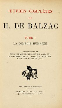  Balzac Honoré (de) : Oeuvres completes [?] Tome I (-XX). La comédie humaine...  [..]