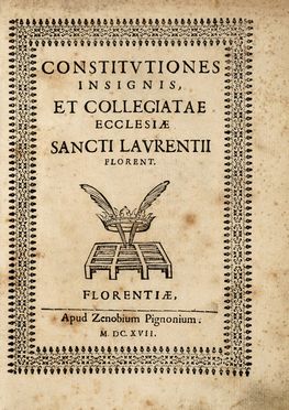 Constitutiones insignis, et collegiae Ecclesiae sancti Laurentii Florent.  - Asta  [..]