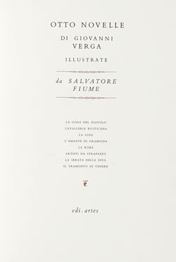  Verga Giovanni : Otto novelle. Illustrazioni di Salvatore Fiume.  Salvatore Fiume  [..]