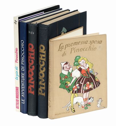 Lotto di 5 opere su Pinocchio.  Carlo Collodi, Attilio Mussino  - Asta Libri, autografi  [..]