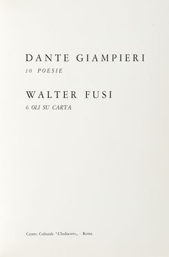 Giampieri Dante : 10 Poesie.  Walter Fusi  (Udine, 1924 - Colle di Val d'Elsa, 2013)  - Asta Libri, autografi e manoscritti - Libreria Antiquaria Gonnelli - Casa d'Aste - Gonnelli Casa d'Aste