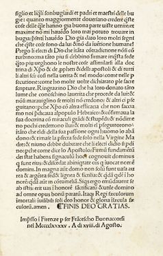  Savonarola Girolamo : Compendio di revelatione.  - Asta Libri, autografi e manoscritti  [..]