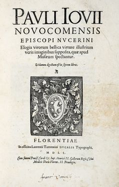 Giovio Paolo : Elogia virorum bellica virtute illustrium veris imaginibus supposita  [..]