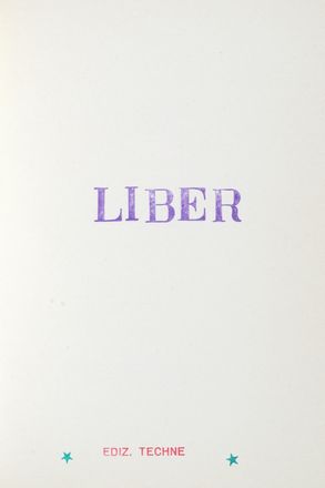  Miccini Eugenio : Liber.  - Asta Libri, autografi e manoscritti - Libreria Antiquaria  [..]