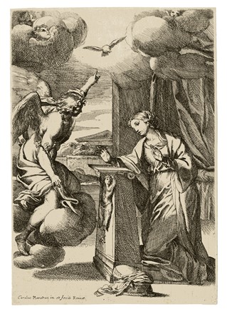  Carlo Maratta  (Camerano, 1625 - Roma, 1713) : Annunciazione / Ascensione della Vergine.  - Asta Stampe, disegni e dipinti antichi, moderni e contemporanei [ASTA A TEMPO] - Libreria Antiquaria Gonnelli - Casa d'Aste - Gonnelli Casa d'Aste