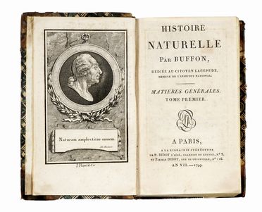  Buffon Georges Louis : Histoire Naturelle [...] Matieres Générales. Tome premier  [..]