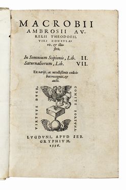  Macrobius Ambrosius Aurelius Theodosius : In somnium Scipionis Lib. II e Saturnaliorum  [..]