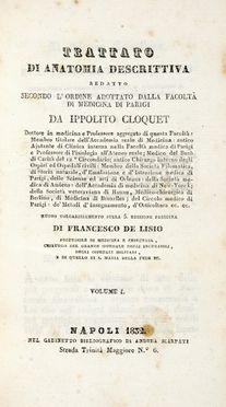  Cloquet Jean Hippolite : Trattato di anatomia descrittiva redatto secondo l'ordine  [..]