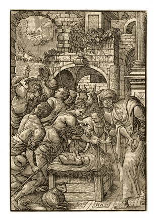  Gheraerdt Jansen Van Kampen  (attivo a Breda e Anversa tra il 1564 e il 1592, ) : Adorazione dei pastori.  Pieter (van der) Borcht  - Asta Stampe, disegni e dipinti antichi, moderni e contemporanei [ASTA A TEMPO] - Libreria Antiquaria Gonnelli - Casa d'Aste - Gonnelli Casa d'Aste