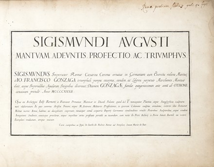  Bartoli Pietro Santi : Sigismundi Augusti Mantuam Adeuntis Profectio ac Triumphus.  - Asta Libri, autografi e manoscritti - Libreria Antiquaria Gonnelli - Casa d'Aste - Gonnelli Casa d'Aste