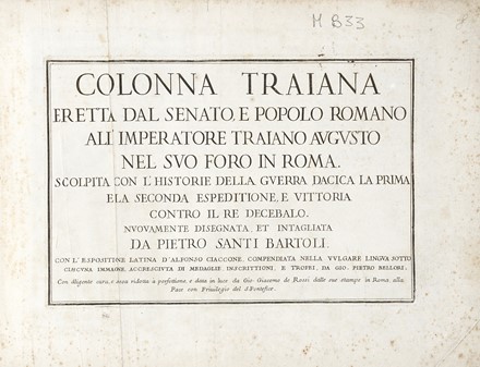  Bartoli Pietro Santi : Colonna Traiana eretta dal Senato e popolo romano [...] compendiata nella volgar lingua [...] da Gio. Pietro Bellori. Archeologia, Storia locale, Arte, Storia, Diritto e Politica  - Auction Books, autographs & manuscripts - Libreria Antiquaria Gonnelli - Casa d'Aste - Gonnelli Casa d'Aste