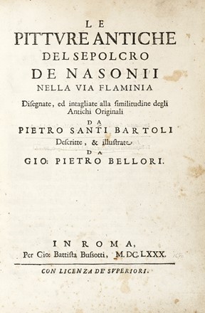  Bartoli Pietro Santi : Le pitture antiche del sepolcro de Nasonii nella via Flaminia...  - Asta Libri, autografi e manoscritti - Libreria Antiquaria Gonnelli - Casa d'Aste - Gonnelli Casa d'Aste