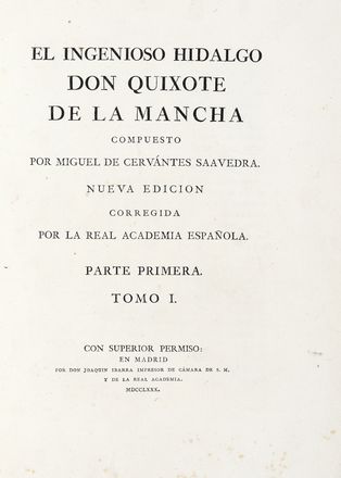  Cervantes Saavedra Miguel (de) : El Ingenioso Hidalgo Don Quixote de la Mancha.  [..]