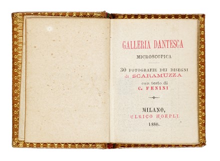  Alighieri Dante : Galleria dantesca microscopica. 30 fotografie dei disegni di Scaramuzza.  Francesco Scaramuzza, Cesare Fenini  - Auction Books, autographs & manuscripts - Libreria Antiquaria Gonnelli - Casa d'Aste - Gonnelli Casa d'Aste