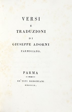  Tasso Torquato [e altri] : Lotto di 4 opere di letteratura. Letteratura italiana, Poesia, Letteratura, Letteratura  Giuseppe Adorni, Vincenzo Monti  (1754 - 1828), Lorenzo Lippi  - Auction Books, autographs & manuscripts - Libreria Antiquaria Gonnelli - Casa d'Aste - Gonnelli Casa d'Aste