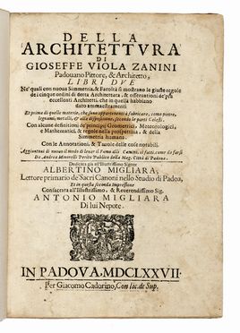  Zanini Giuseppe Viola : Della architettura [...] libri due ne' quali con nuova  [..]