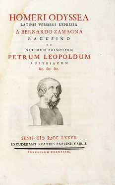  Homerus : Odyssea latinis versibus expressa a Bernardo Zamagna Ragusino.  Bernardo  [..]
