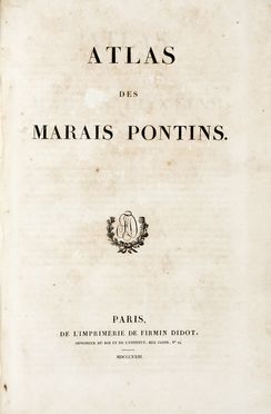  Prony Prony Gaspard Clair Francois Marie Riche de : Atlas des Marais Pontins.   [..]