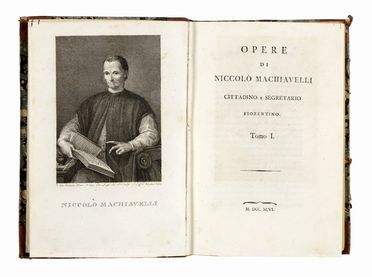  Machiavelli Niccolò : Opere [...]. Tomo primo (-ottavo).  - Asta Libri, autografi  [..]