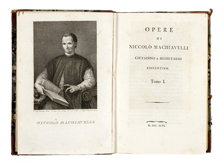  Machiavelli Niccol : Opere [...]. Tomo primo (-ottavo).  - Asta Libri, autografi e manoscritti - Libreria Antiquaria Gonnelli - Casa d'Aste - Gonnelli Casa d'Aste