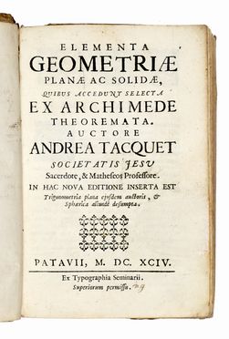  Grandi Guido : Instituzioni delle sezioni coniche...  André Tacquet  (1612 - 1660)  [..]