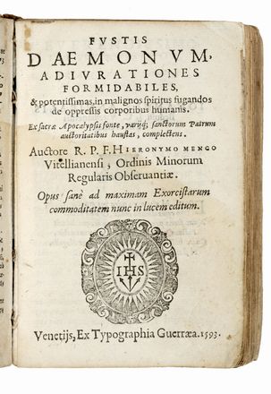  Menghi Girolamo : Flagellum daemonum, exorcismos terribiles, potentissimos, et  [..]