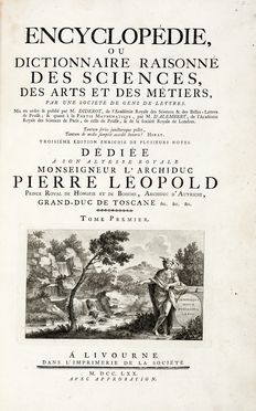  Diderot Denis, Alembert Jean Le Rond (d') : Encyclopédie, ou dictionnaire raisonné  [..]