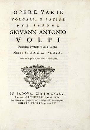  Coppa Dionisio : Notizia vera, e distinta in terza rima della sanguinosa battaglia seguita nelle vicinanze di Belgrado il di 16. Agosto 1717.  Giovanni Antonio Volpi  - Asta Libri, autografi e manoscritti - Libreria Antiquaria Gonnelli - Casa d'Aste - Gonnelli Casa d'Aste