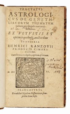  Rantzau Henrik : Tractatus astrologicus de genethliacorum thematum iudiciis pro  [..]
