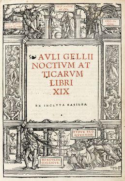  Gellius Aulus : Noctium Atticarum libri XIX.  - Asta Libri, autografi e manoscritti  [..]