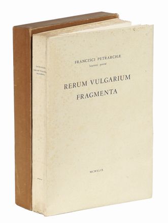  Petrarca Francesco : Rerum Vulgarium Fragmenta.  - Asta Libri, autografi e manoscritti  [..]