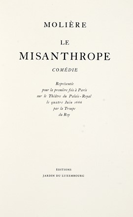  Molire (Poquelin Jean-Baptiste, detto) : Le Misanthrope... Letteratura francese, Letteratura  Charles Perrault  (Parigi, 1628 - 1703), Cino da Pistoia  - Auction Books, autographs & manuscripts - Libreria Antiquaria Gonnelli - Casa d'Aste - Gonnelli Casa d'Aste