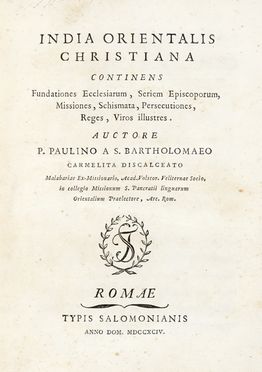  Paulinus von Heilig Bartholomäus : India orientalis christiana continens fundationes  [..]