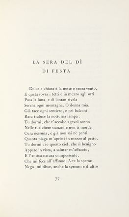  Leopardi Giacomo : Canti.  Ugo Foscolo  (1778 - 1827)  - Asta Libri, autografi  [..]