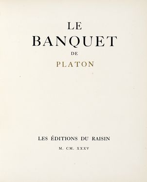  Plato : Le banquet...  Jean Racine  - Asta Libri, autografi e manoscritti - Libreria Antiquaria Gonnelli - Casa d'Aste - Gonnelli Casa d'Aste