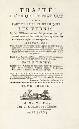 Lotto di 7 titoli sulla pittura.  Pierre Francois Tingry  - Asta Libri, autografi  [..]