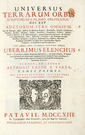  Savonarola (detto Alfonso Lasor A Varrea) Raffaele : Universus terrarum orbis scriptorum calamo delineatus, hoc est auctorum fere omnium, qui de Europae, Asiae, Africae, & Americae regnis... Tomus primus (-secundus).  - Asta Libri, autografi e manoscritti - Libreria Antiquaria Gonnelli - Casa d'Aste - Gonnelli Casa d'Aste