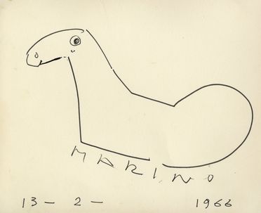  Marino Marini  (Pistoia, 1901 - Viareggio, 1980) : Cavallo (schizzo).  - Asta Arte antica, moderna e contemporanea - Libreria Antiquaria Gonnelli - Casa d'Aste - Gonnelli Casa d'Aste