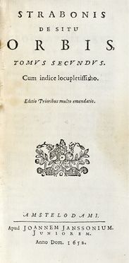  Strabo : De situ orbis libri XVII. Tomus primus (-secundus).  - Asta Libri, autografi  [..]