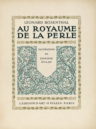  Rosenthal Leonard : Au Royaume de la Perle.  Edmund Dulac, Frans Masereel  (Blankenberge, 1889 - Avignone, 1972), Jean (de) La Fontaine  - Asta Libri, autografi e manoscritti - Libreria Antiquaria Gonnelli - Casa d'Aste - Gonnelli Casa d'Aste