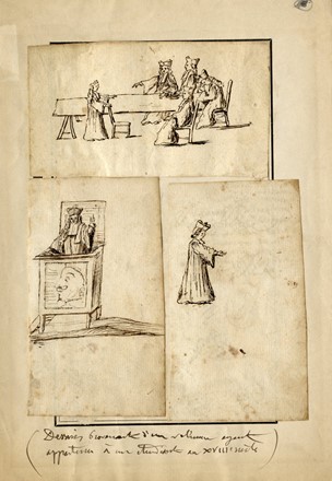  Autori vari : Lotto di 5 disegni.  - Asta Arte antica, moderna e contemporanea - Libreria Antiquaria Gonnelli - Casa d'Aste - Gonnelli Casa d'Aste