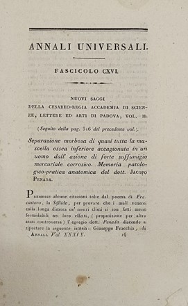 Annali Universali di medicina compilati da Annibale Omodei. Periodici e Riviste, Medicina, Collezionismo e Bibliografia  Annibale Omodei  - Auction Books, autographs & manuscripts [timed auction] - Libreria Antiquaria Gonnelli - Casa d'Aste - Gonnelli Casa d'Aste